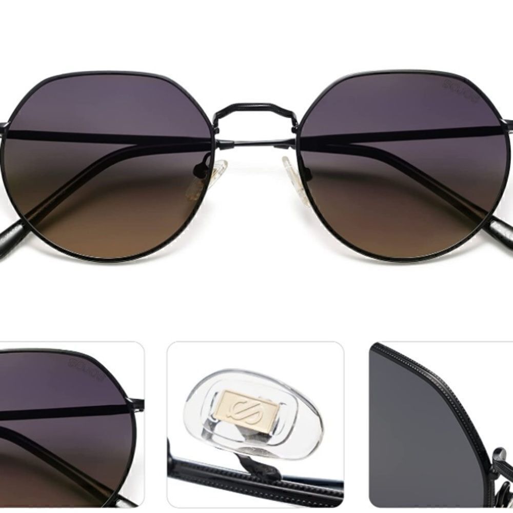 Round Polygon Frame Sunglasses - Picture 3 of 3